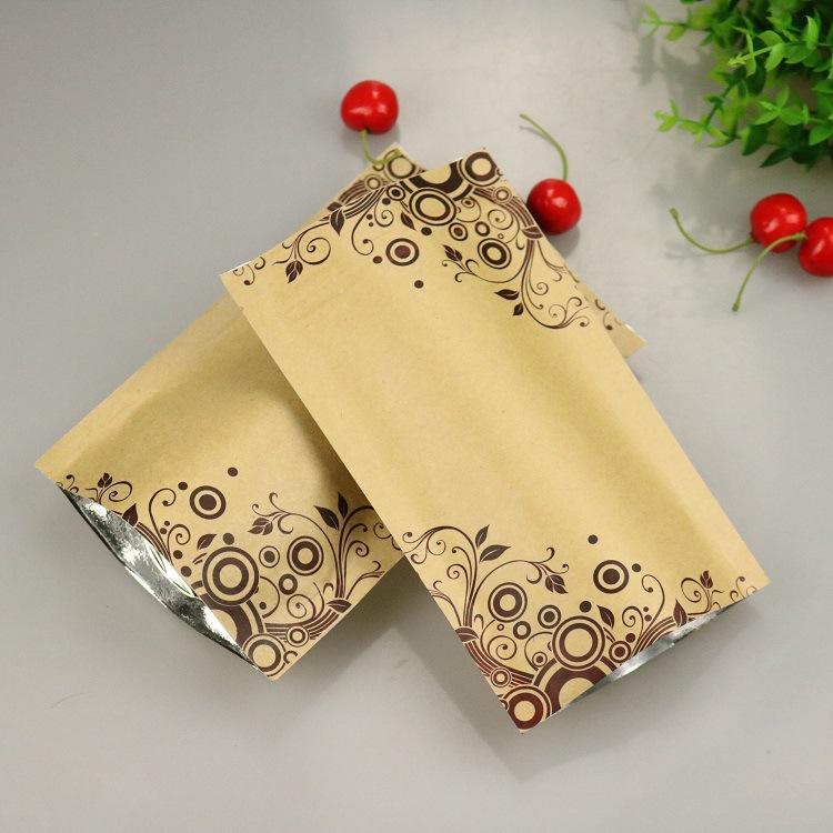 Printed Kraft Paper Ziplock Bag Paper Bag Manufacturers 7383